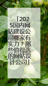 2025国内网站建设公司哪家有实力？那些值得选的网站设计公司