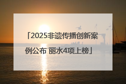 2025非遗传播创新案例公布 丽水4项上榜