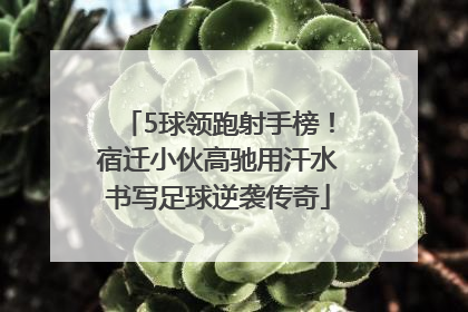 5球领跑射手榜！宿迁小伙高驰用汗水书写足球逆袭传奇