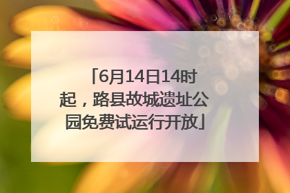 6月14日14时起，路县故城遗址公园免费试运行开放
